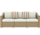 Outdoor Furniture Rattan Sofa with Cushions and Throw Pillows