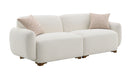 Darius - Boucle Sofa With 2 Toss Pillows - Beige by HouseOfZazla