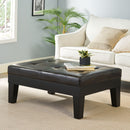 Chatham Ottoman With Drawer Leather Storage Solution - Dark Coffee by HouseOfZazla
