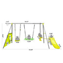 Interesting Six Function Swingset With Net Swing Metal Plastic Safe Swing Set 440Lbs For Outdoor Playground For Age 3+ With 31.5" Net Swing - / by HouseOfZazla