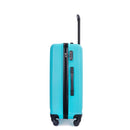 3 Piece Luggage Sets ABS Lightweight Suitcase with Two Hooks, Spinner Wheels, TSA Lock, (20/24/28) Turquoise