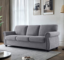 Soft Sofa, Upholstered 3 Seater Couch With High Density Foam, Loose Back Cushions And Turned Legs by Unique Piece Furniture
