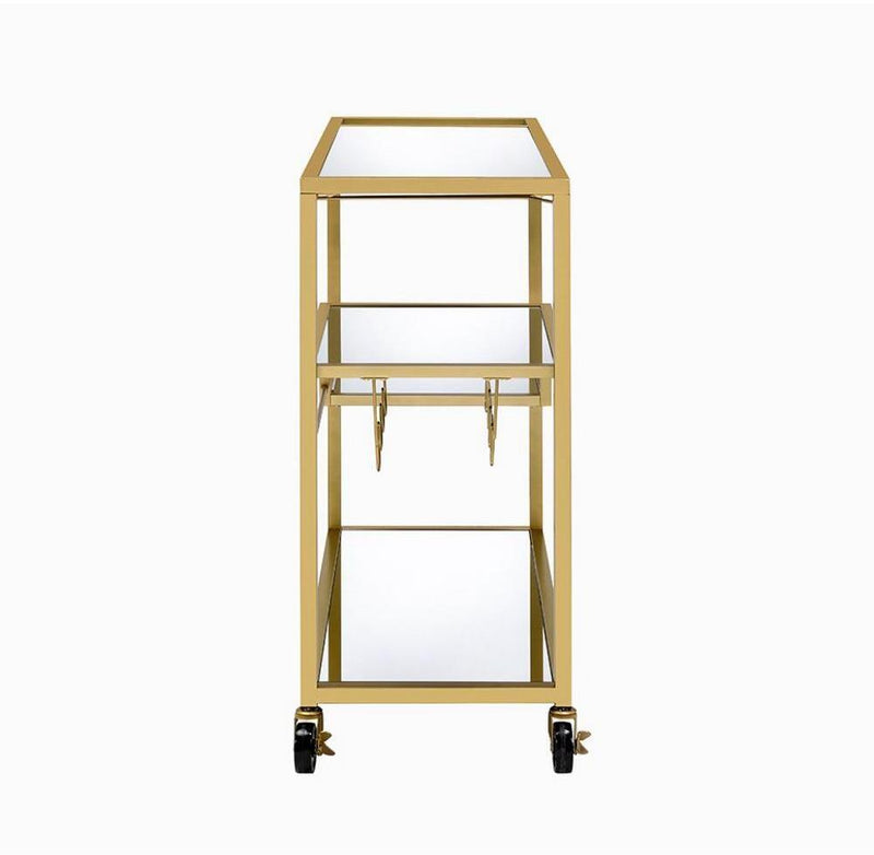 Adamsen Serving Cart, Champagne & Mirror