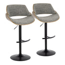 Fabrizzi - Mid Century Modern Adjustable BarStool With Rounded T Footrest (Set of 2) by HouseOfZazla
