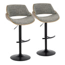Fabrizzi - Mid Century Modern Adjustable BarStool With Rounded T Footrest (Set of 2) by HouseOfZazla