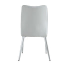 6 light gray dining chairs. Modern chairs from the Middle Ages. Made of PU material cushion and silver metal legs. Suitable for restaurants and living rooms