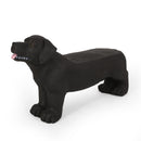 MGO Dog Bench - Outdoor Labrador Design, Matte Black