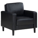 Weld 3 Piece Upholstered Track Arm Sofa Set - Black by HouseOfZazla