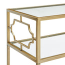 Grifton - Rectangular Glass Accent Table - Antique Gold by HouseOfZazla