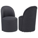 Aubrey Upholstered Barrel Dining Side Chair Charcoal (Set of 2)