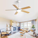 Modern Ceiling Fan With 3 Color Dimmable Light 5 Blades Remote Control Reversible Dc Motor - White by HouseOfZazla