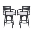 Outdoor Swivel Bar Chairs, 360 Degree Rotation, Ergonomic Backrest (Set of 2)