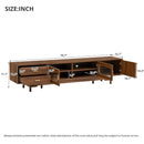Modern TV Stand With Fluted Glass Doors & 2 Drawers
