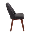 Triad - Mid-Century Modern Upholstered Chair (Set of 2) - Walnut / Black by HouseOfZazla