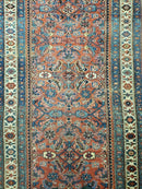 3' 8" X 11' Antique Handmade Turkish Wool Rug Veg Dye Runner Nice Rusted Red