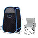 Portable Folding Full size Steam Sauna with 1000W&2.2L steam Generator. Personal Sauna Tent for Relaxation & Spa at home. Fast heating. Folding Steel Rim, it's easy to install, with FCC certification.