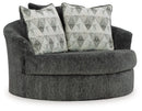 Biddeford - Oversized Swivel Accent Chair - Shadow