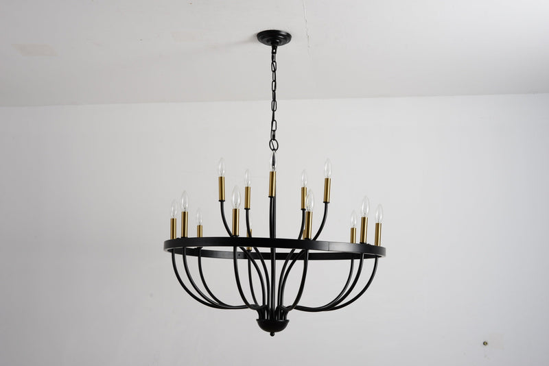 18-Light Industrial Iron Candle Chandelier, photo 14 of 33