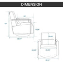 30.3"W Swivel Modern Upholstered Accent Chair with Solid Wood Armrests and 360 Degree Comfy Lounge Reading Chair, Side Armchair for Hotel, Bedroom, Living Room, Office, and Nursery Room.Pale Green