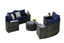 Outdoor Patio Furniture 11-Piece Half-Moon Sectional Round Patio Furniture Set by HouseOfZazla