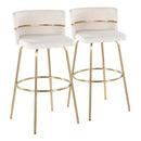 Cinch - Glam / Art Deco Fixed Height Barstool With Swivel With Round Footrest (Set of 2) by HouseOfZazla