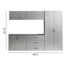 Astro Series - Garage Cabinet Set B With Soft Closing Drawers - Metallic Gray by HouseOfZazla