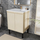 Bathroom Vanity With Ceramic Sink, Floor-Standing Design, Soft-Closing Drawers by HouseOfZazla