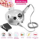 Acrylic Nail Drill Machine 25000RPM Electric Handpiece Glazing w/6 Bits Cuticle Grinder Manicure Pedicure Polishing File Kit for Nail Art