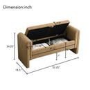 Modern Teddy Upholstered Large Bed End Bench With Arms And Storage by Unique Piece Furniture