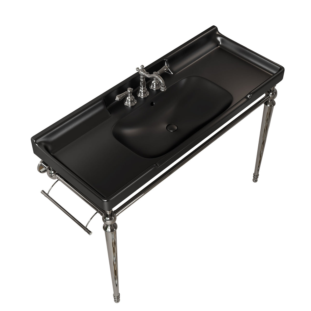 VICI 48" Bathroom Ceramic Basin with 3 Pre-Drilled Holes, photo 6 of 10