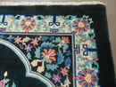 8' x 10' Vintage Handmade Art Deco Plush Chinese Wool Rug center Flower Black