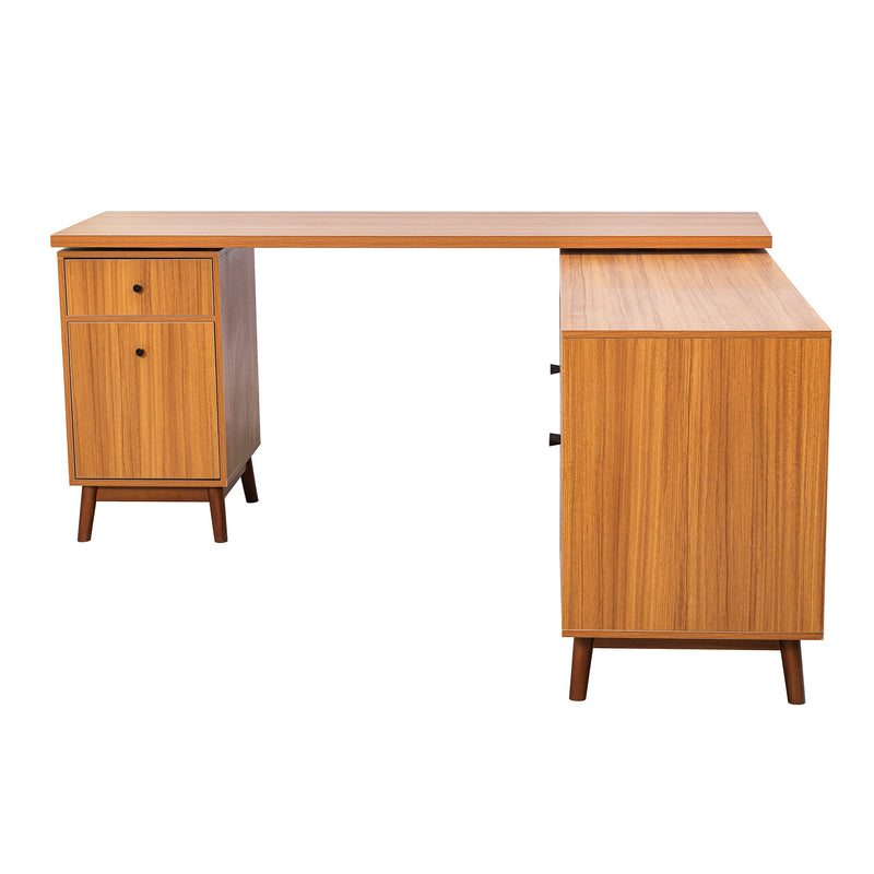 Walker Edison | Modern L-shaped 66" Desk with Storage