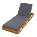 Lounge Chaise Set - Acacia Wood with Water-Resistant Cushions
