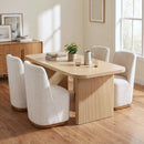 68.75" Wood Dining Table Set with 4