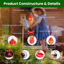 Glass Hummingbird Feeder 33OZ Hand Blown Hummingbird Feeder with 5 Flower Feeding Port Perch Ant Moat Hanging Hook S Hook Hemp Rope Cleaning Brush for