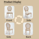 French Country Dining Chairs Set of 2 with Upholstered Round Back