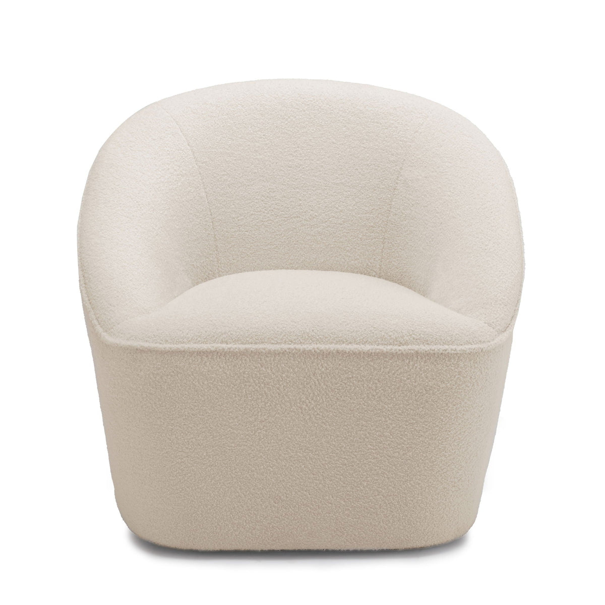 Anson - Swivel Chair With Soft Rounded Back - Off White, photo 7 of 11