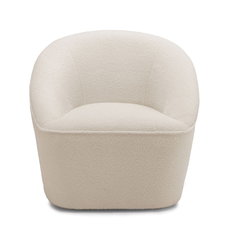 Anson - Swivel Chair With Soft Rounded Back - Off White, photo 7 of 11