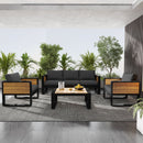 Aluminum Frame Large 4-Piece Outdoor Patio Furniture Set for 5 Person by HouseOfZazla