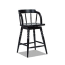 Breda - Turned Bubble Spindle Low Back Counter Stool - Black by HouseOfZazla