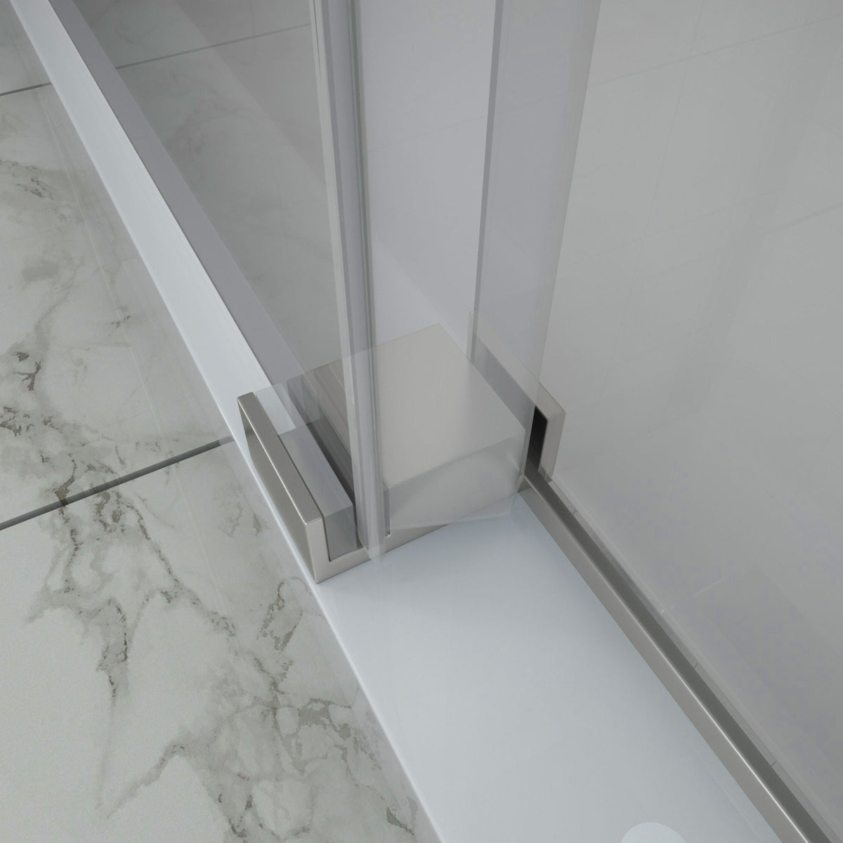 Single Sliding Bypass Shower Door Enclosure With Tempered Glass, photo 26 of 33