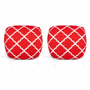 Outdoor Chair Cushions with Straps - Set of 4, Plaid Red by HouseOfZazla