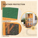 74" Wooden Outdoor Cat House Weatherproof & Wheeled, Catio Outdoor Cat Enclosure with High Weight Capacity, Kitten Cage Condo, Orange