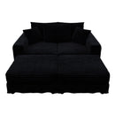 Deep Seat Convertible Sofa With Soft Pillows And Ottomans by HouseOfZazla