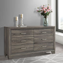 Funston - 6 Drawer Dresser Cabinet - Brown Oak by HouseOfZazla