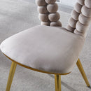 Modern Chair With Iron Tube Legs, Soft Cushions And Comfortable Backrest, Suitable For Dining Room, Living Room, Cafe, Hairball Back by Unique Piece Furniture