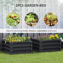 2 Piece Galvanized Raised Garden Bed, 2' x 2' x 1' Metal Planter Box, for Growing Vegetables, Flowers, Herbs, Succulents, Gray