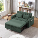 Convertible Sofa Bed Loveseat Sofa With Three USB Ports, Two Side Pockets, Two Cup Holders And 360° swivel Phone Holder For Living Room by Unique Piece Furniture