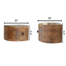 Wall Mounted Rounded Nightstand - Oak by Unique Piece Furniture
