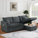 Sectional Sofa Bed L Shaped Sofa Couch Bed With USB Port, Reversible Chaise With Storage by Unique Piece Furniture